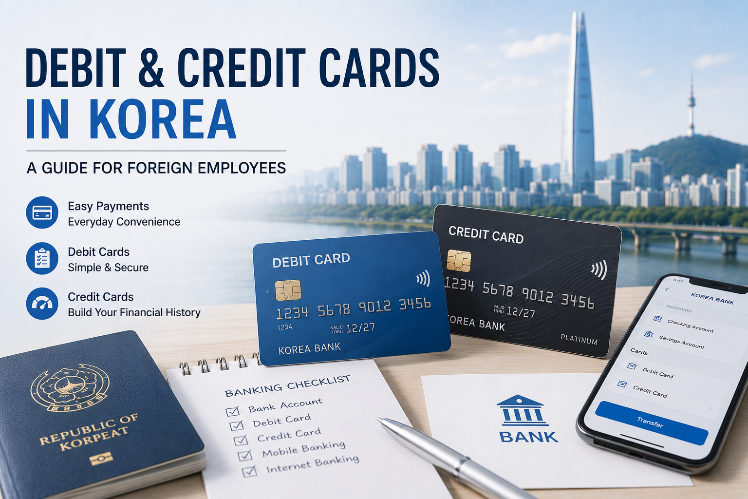 How Foreign Employees Can Get a Debit Card and Credit Card in Korea | Complete Banking Guide